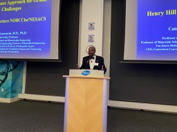 Prof. Cato Laurencin delivering 2020 Henry Hill Lecture