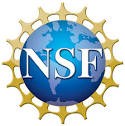 NSF Logo:  Blue and Grey Earth surrounded by a gold circle with evenly spaced, radial, diamonds and the letters NSF in white on the center